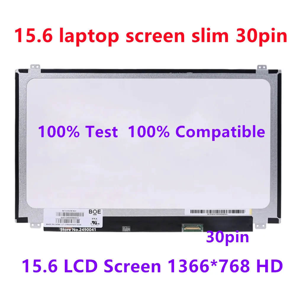 Écran LCD LED 15.6 Pouces B156XTN07.1 - Résolution 1366x768, Connecteur 30 Broches - Avec Fixations - Neuf