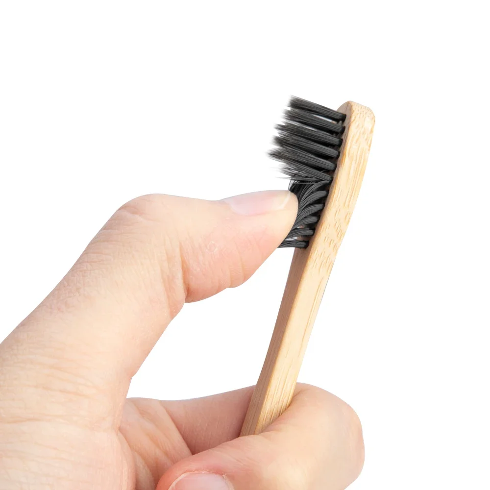 Bamboo Toothbrush Eco-Friendly Product Vegan Tooth Brush Rainbow Black Wooden Soft Fibre Adults Travel Set For Oral Care