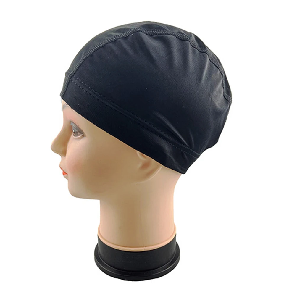 1 Piece Cool Breathable Wig Cap Elastic Dome Cap Stretchable Wig Caps for (Black)