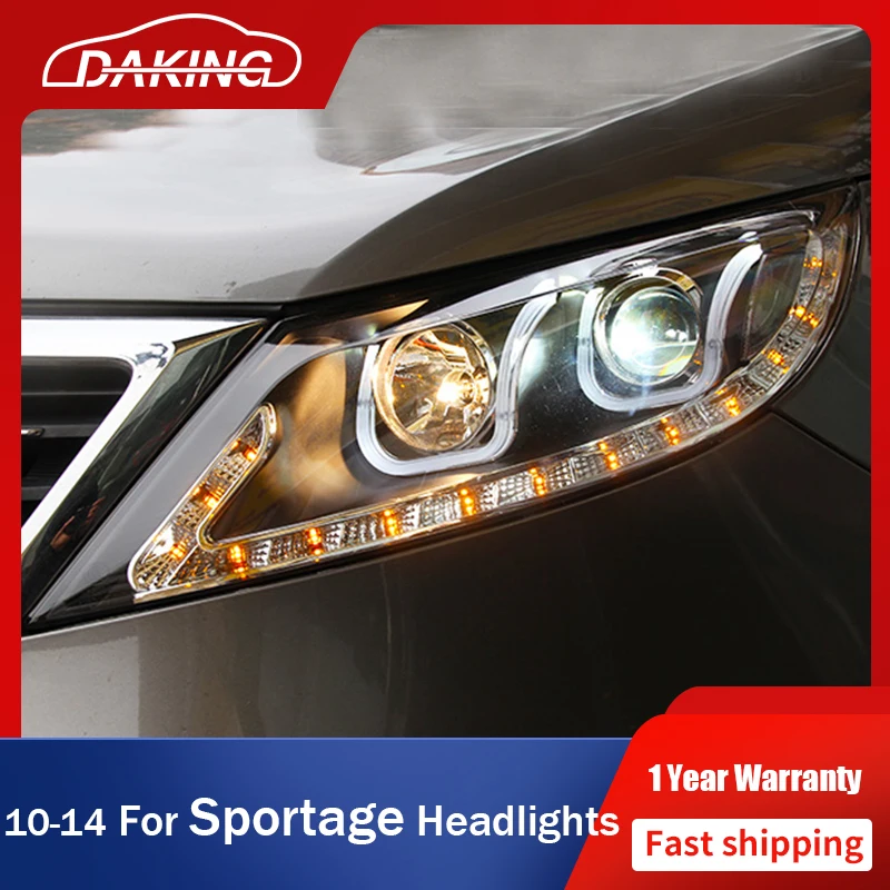 

Передние фары для стайлинга автомобилей Kia Sportage 2010-2014 светодиодные фары DRL, фара с указателем поворота, биксеноновые линзы, автомобильные аксессуары