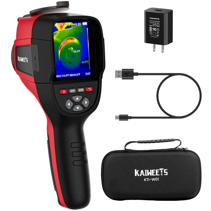 

KAIWEETS Thermal Imaging Camera, 256 x 192 Resolution Infrared Camera, 25 Hz Refresh Rate, Support Infrared/Visible Light/Fusion