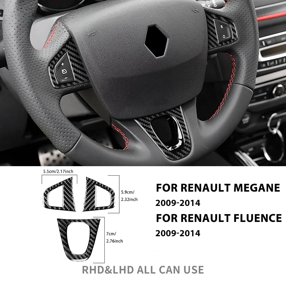 Lenkradverkleidung aus weicher Kohlefaser für Renault Fluence Megane 3 RS Scenic.