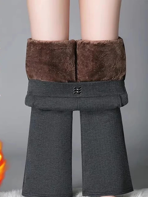 Thiened Casual Pants Women's High Waist Wide Leg Pants Korean Sle Versatile plus Size Autumn Winter New Arrival Faionab... - Image 5