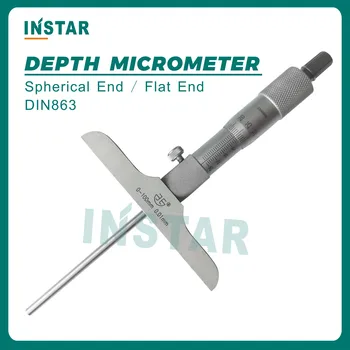 Mechanical Depth Micrometer – 0–25mm / 0–50mm / 0–100mm / 0–200mm Precision 0.01mm Stainless Steel Depth Gauge with Flat & Ball End Options 1