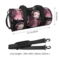 Nezukos Anime Sport Bags Japanese Girl Kawaii Gym Accessories Gym Bag Weekend Men's Design Handbag Luggage Vintage Fitness Bag 2