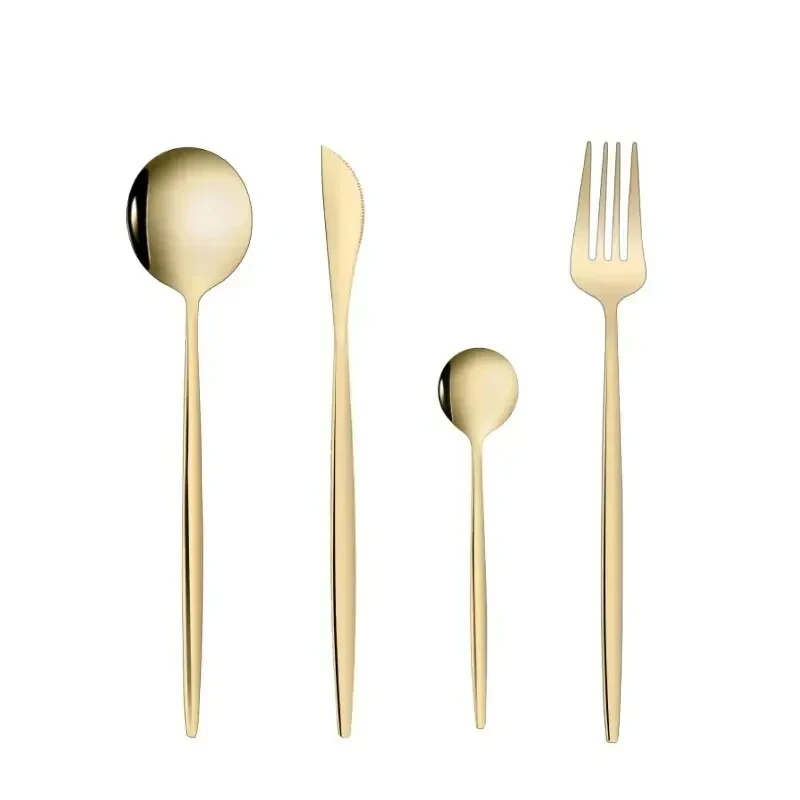 4pcs cutlery golden