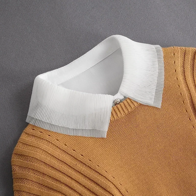 Vintage Lace Front Tie White Detachable Faux Collar