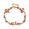 Bracelet poisson mignon en acier inoxydable pour femmes, corde colorée tissée à la main, style Boho, breloque, bijoux d'amitié populaires