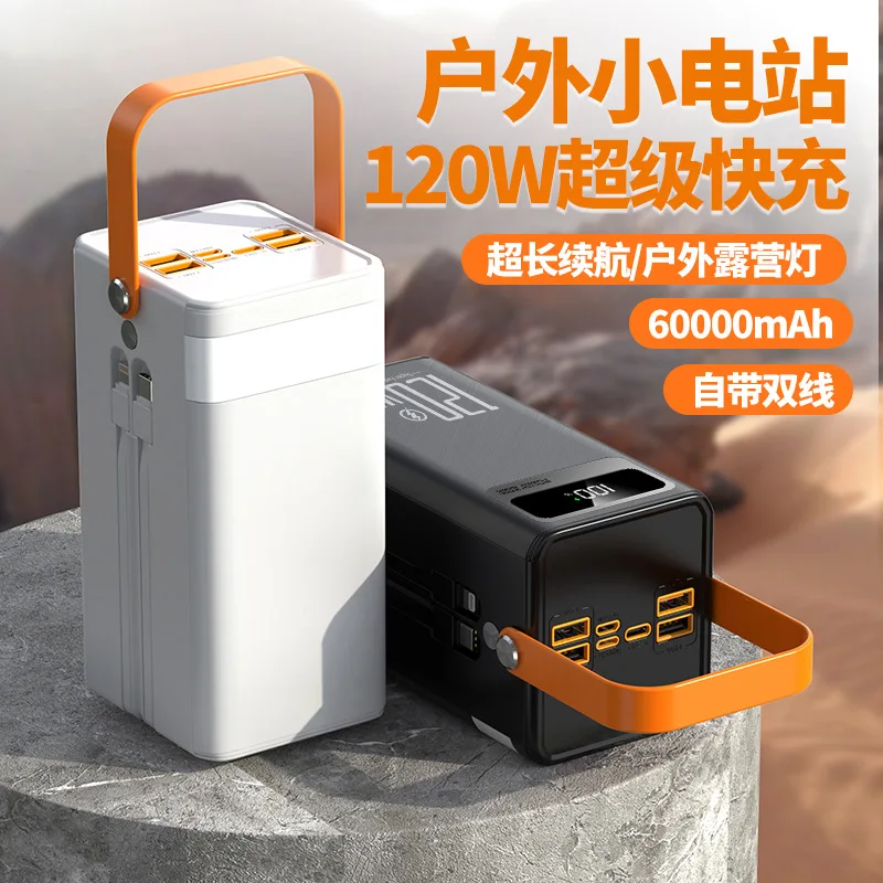 PowerBank 60000mAh 30000mAh 20000mAh Batteria di ricambio Caricatore portatile Batteria esterna mobile Ricarica rapida per iPhone da campeggio - immagine 2