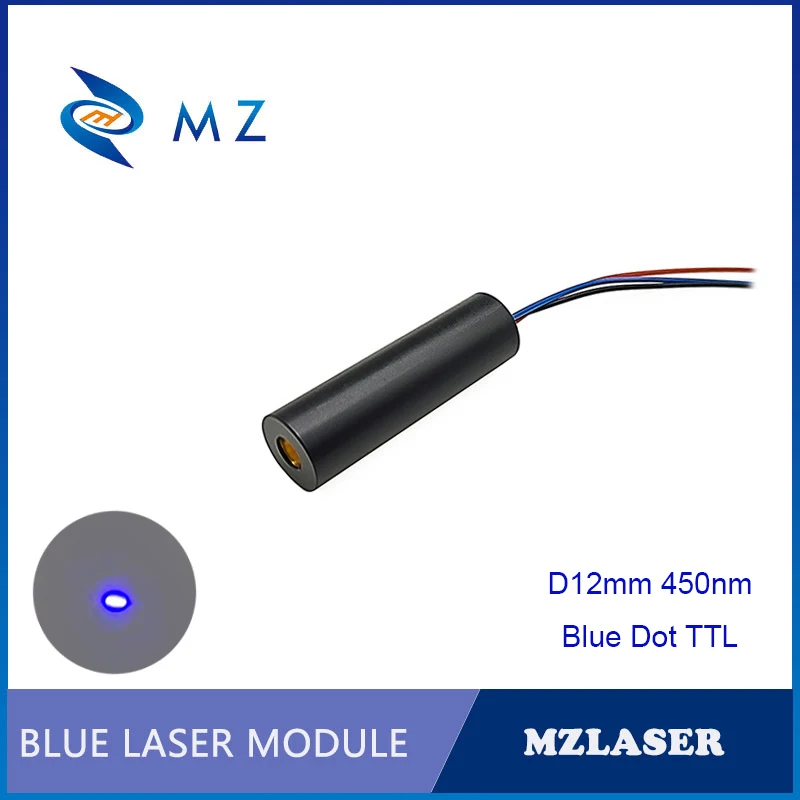 

Blue Dot TTL PWM Laser Hot Selling Compact D12mm 450nm 0.5mw 3V Class I Laser Diode Module Glass Lens Industrial Grade