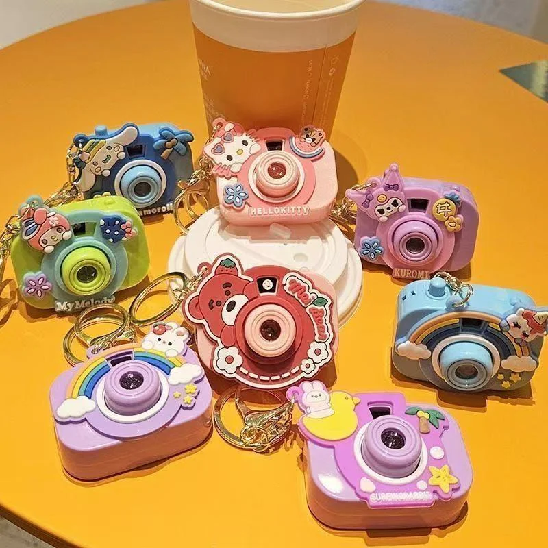 New Cute Cartoon Projection Camera Keychain Light Up Trinket Creative ...
