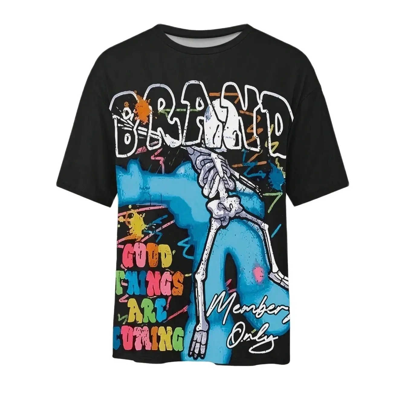 Brand Good Things Are Coming 3D Print T-Shirt Unisex Tee Y2K Retro Style Sporty Tee For Summer Street Hip Hop Style Men Clothing