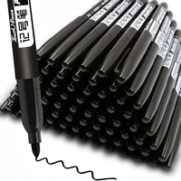 10/100pcs Permanent Marker Pen 1.5mm Waterproof Thin Nib Crude Ink Black Blue Red Color Marker Pens for Office School Supplies 6