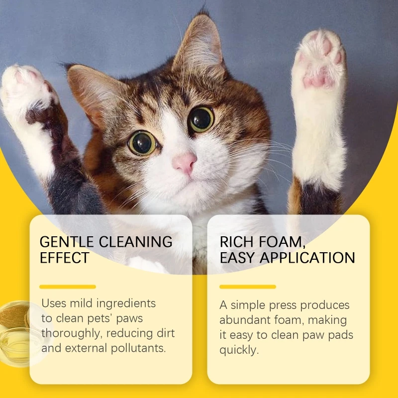 Easy Use Pet Paws Foam Cleanser Foot Wash Cleaning Foam Deep Cleanser for Pet Dog Cats Paws Washing After Outdoor Fun G5AB