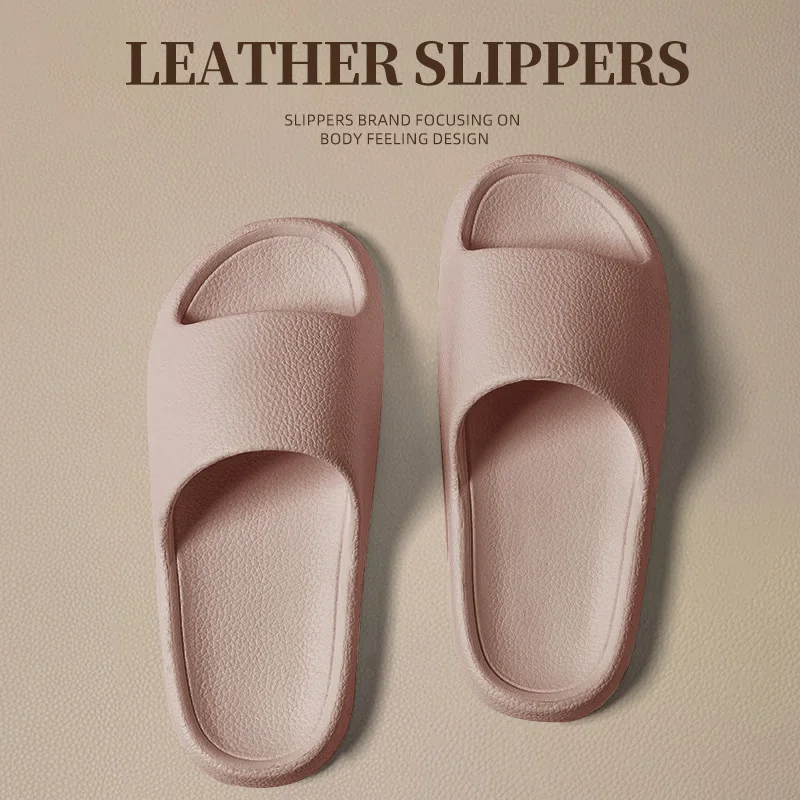 Thick Platform Bathroom Home Slippers Women Fashion Soft Sole EVA Indoor Slides Men sandals 2023 Summer Non-slip Flip Flops images - 6