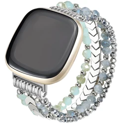 Chic Elastic Beaded Strap Bracelet - Sense sense2 (Silver)