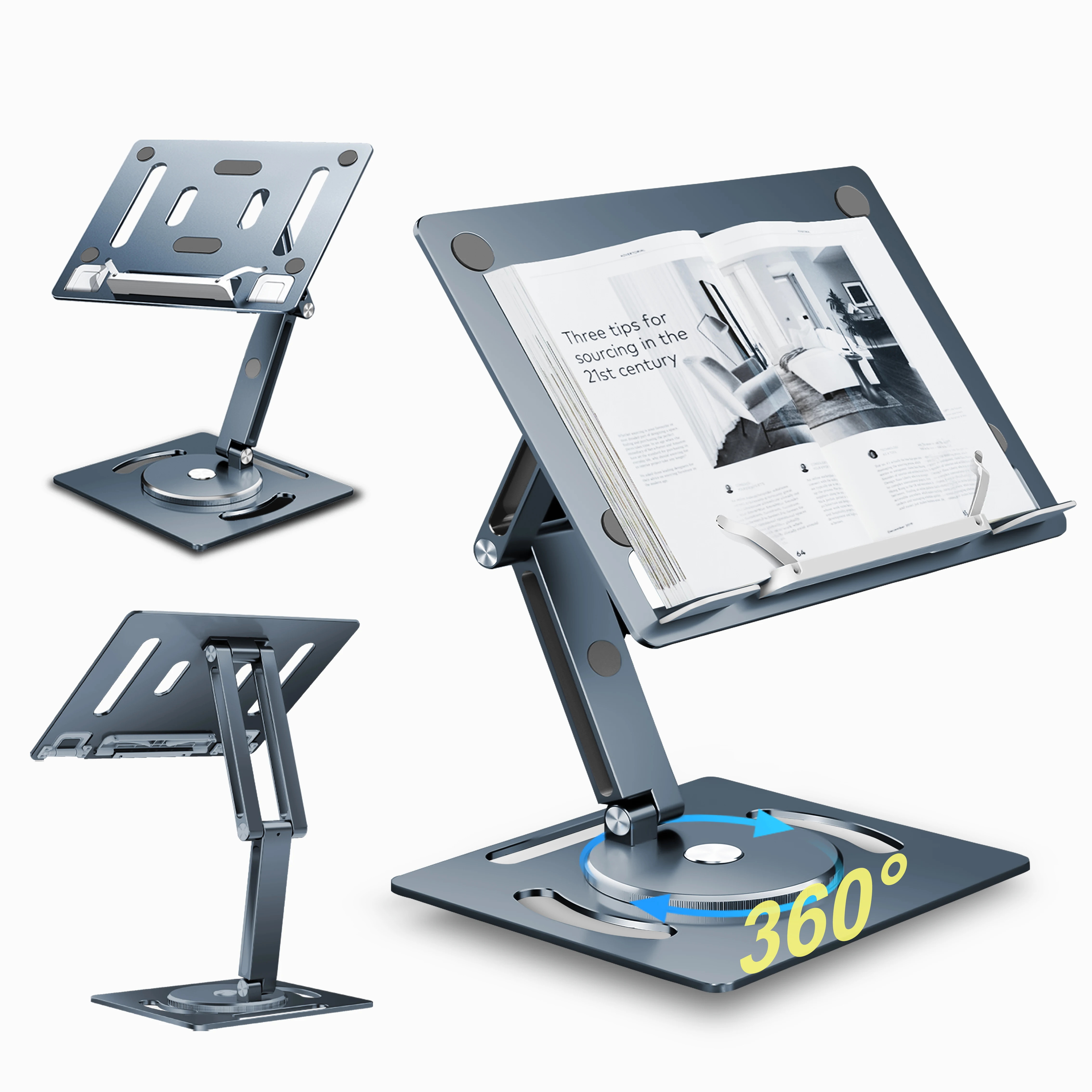 Oatsbasf-alumínio Ajustável Laptop Tablet Stand Rotable Macbook Notebook Stand Suporte do Livro Portátil Suporte do Projetor Suporte