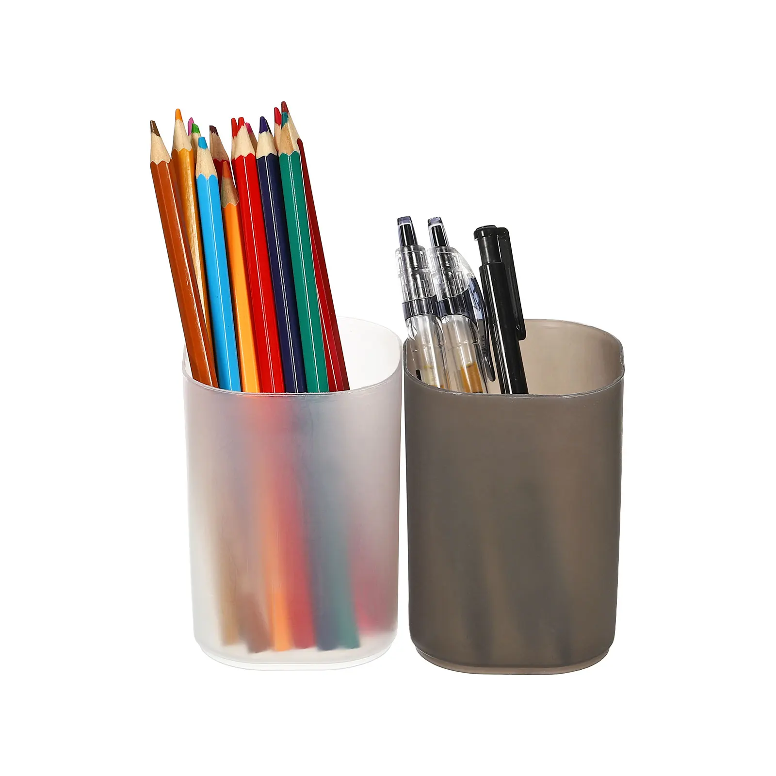 4Pcs Desktop Pen Holder Plastic Pencil Cup Containers Makeup Desk Organizers Storage Stationery Box Office Organizer Accessories