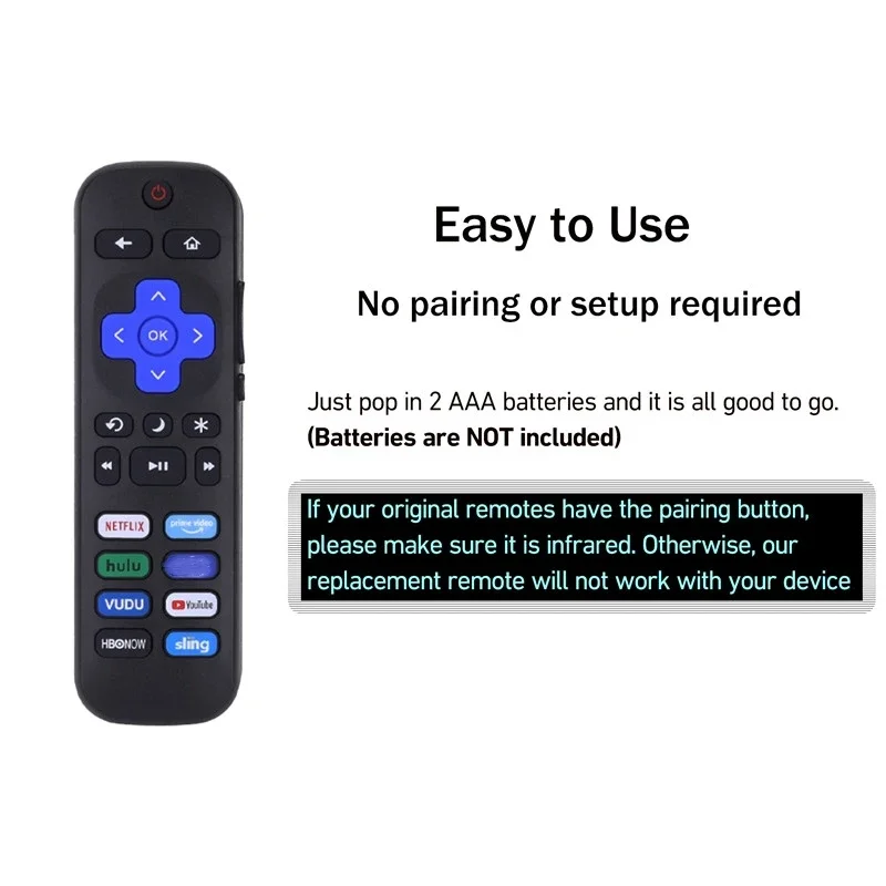 Roku TV Remote Control Replacement with Youtube Function