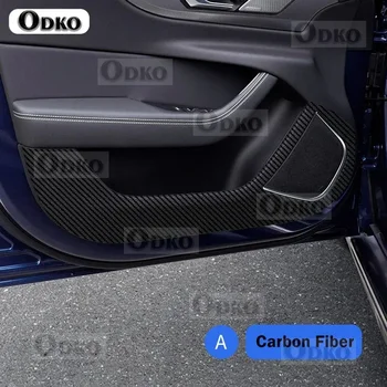 For Jaguar XEL 2020-2024 Car Door Anti-kick Pad Carbon Fiber Leather Protection Film Stickers Decorative Mat Auto Accessories 1