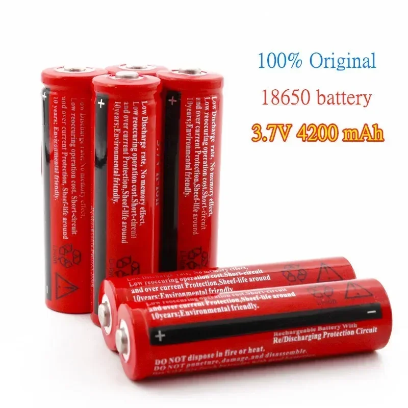 Аккумуляторная батарея 100% Оригинальная 18650, 18650 мАч, 4200 в, для фонаря