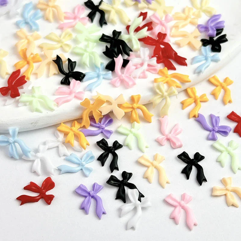 50pcs 3D Aurora Clear Resin Bow Nail Art Charms Cute Butterfly Glitter Nails Decoration Supplies Jewelry Accessories DIY 5