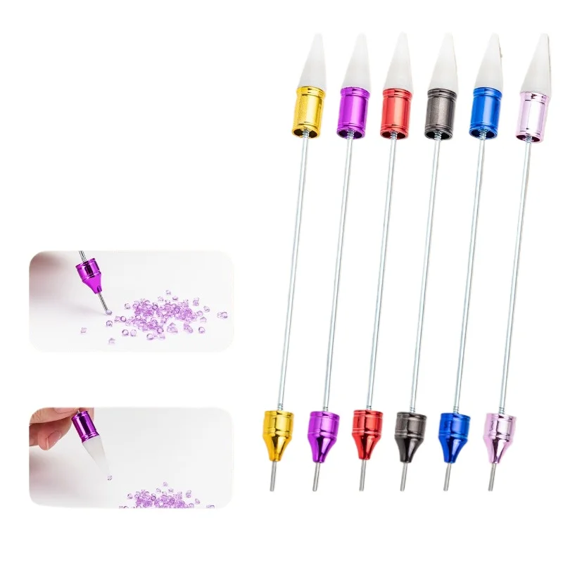 Beadable Nail Art Tool Double Head Point Drill Pen with Crayon Head Suction Drill Tool Pen Nail Art Double Pull Line 10pcs nail art tool pen