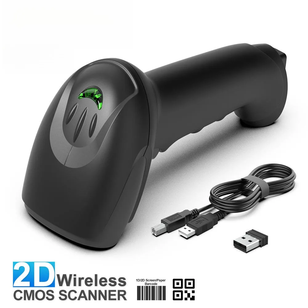 Wireless Handheld Barcode Scanner 1D 2D QR Code Supermarket Checker ...