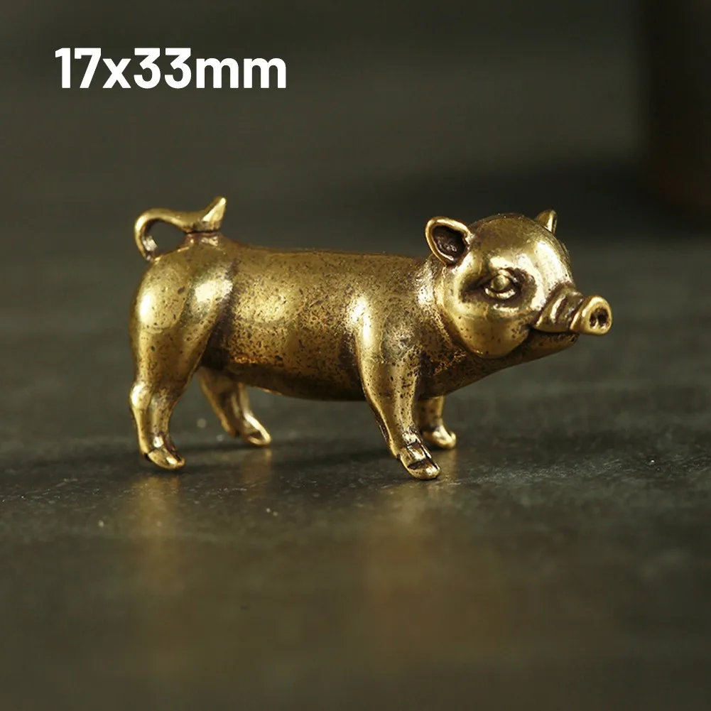 

Brass Creative Small Bronze Pig Figurines Chinese Zodiac Pig Ornaments Metal Pendants Ornaments Desktop Decoration Home Decor