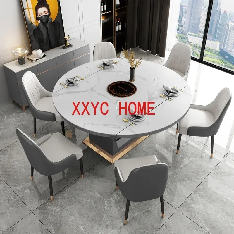 Rock Plate Long Dinner Table For Small Living Room Home Furniture Set 6 Chairs Loft Inside