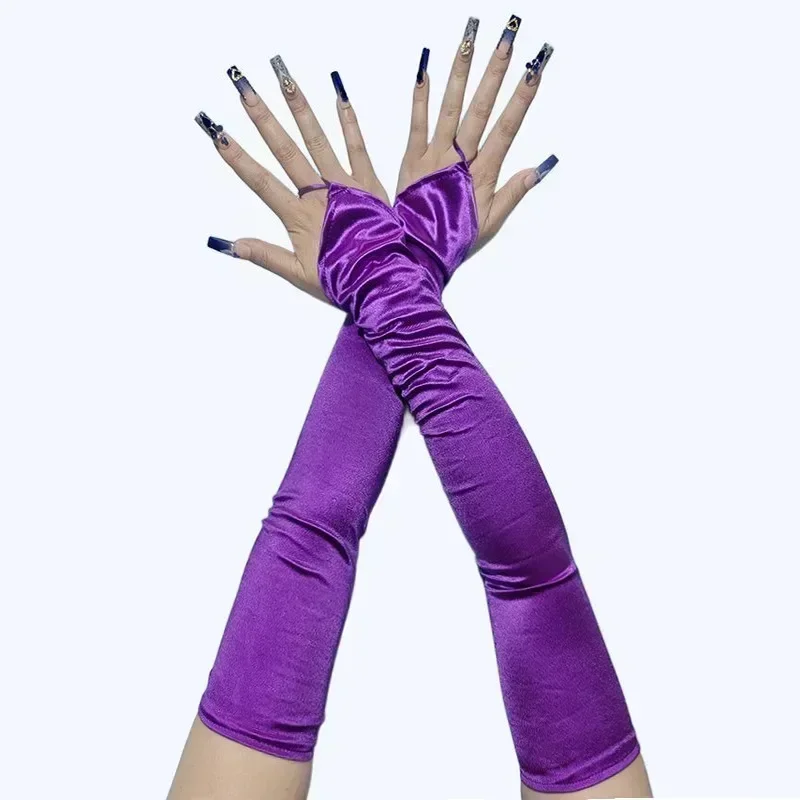 1920er Jahre Maskerade langer Stil Haken fingerlose Satinhandschuhe Braut Hochzeitskleid Sonnenschutz Fotografie Handschuhzubehör – Detail 15