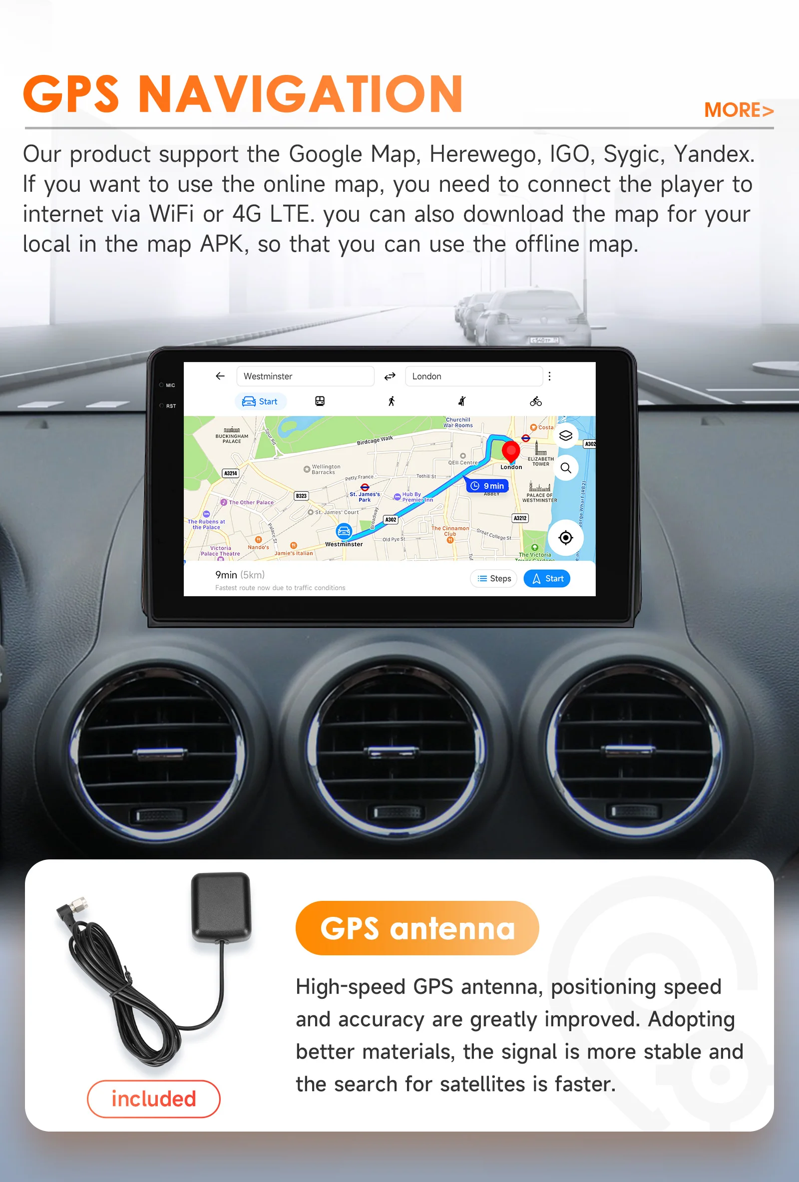 Hizpo Carplay Android Auto Autoradio für Opel Antara 1 2006–2017 Auto Multimedia GPS 4G 360 Kamera von Qualcomm Snapdragon 6115 – Detail 31