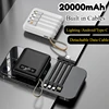 Mini Power Bank 10000mAh Fast Charging Built in 4 Cables Portable Charger Powerbank for IPhone Xiaomi IPhone External Battery 1