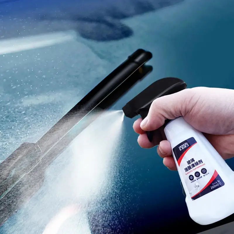 Car Window Spray Cleaner And Window Spray Bottle Safe 260ml Oil Film Cleaner Deep Cleaning For Cleans Car