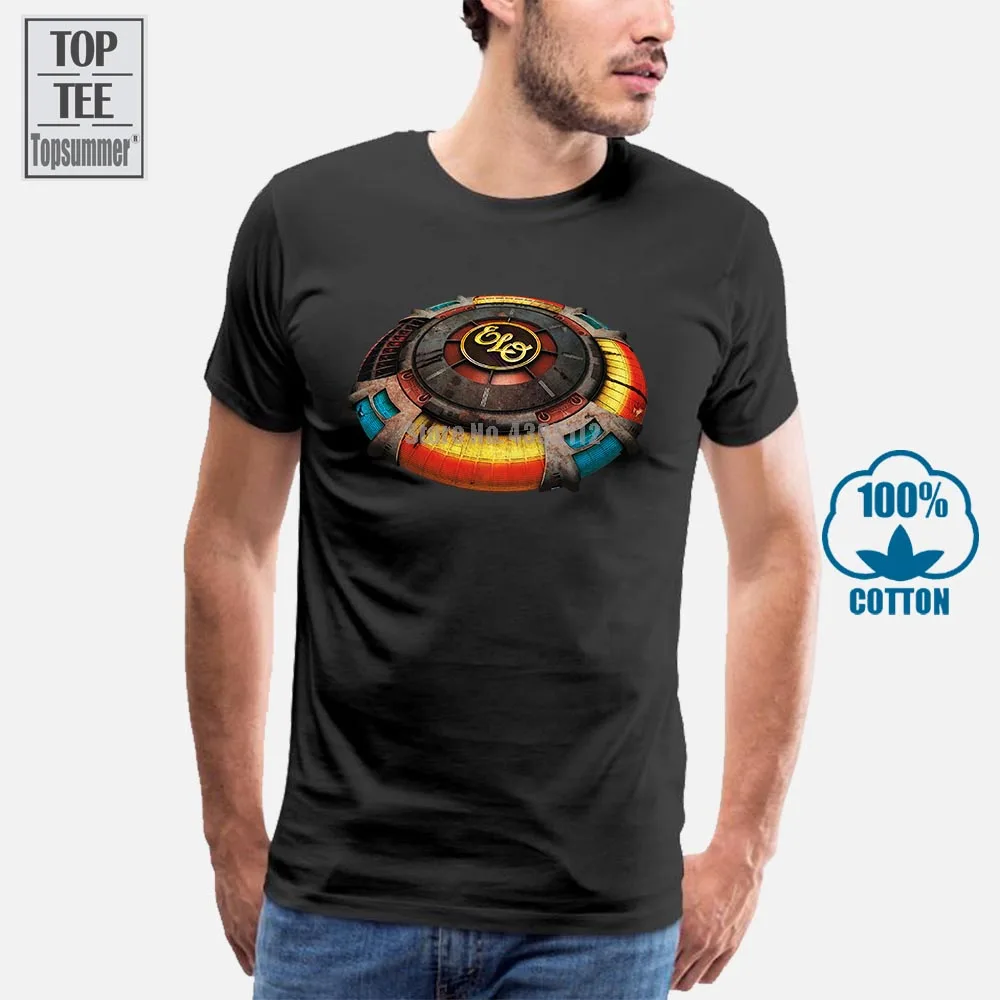 Elo Space Ship (электрический светлый оркестр) черная футболка летняя брендовая для