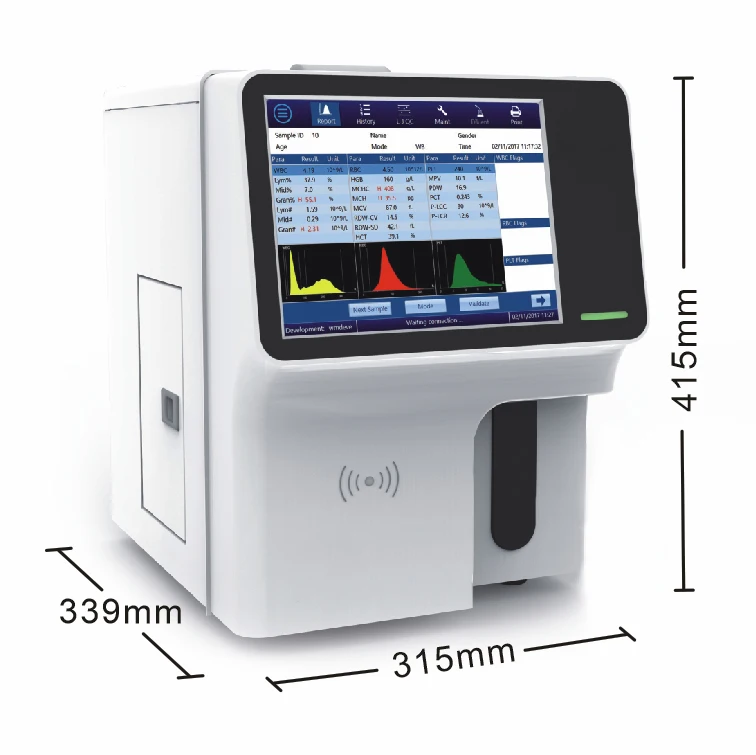 

2023 Touch screen fully auto 3 part hematology CBC analyzer Blood analyzer MSLAB23plus