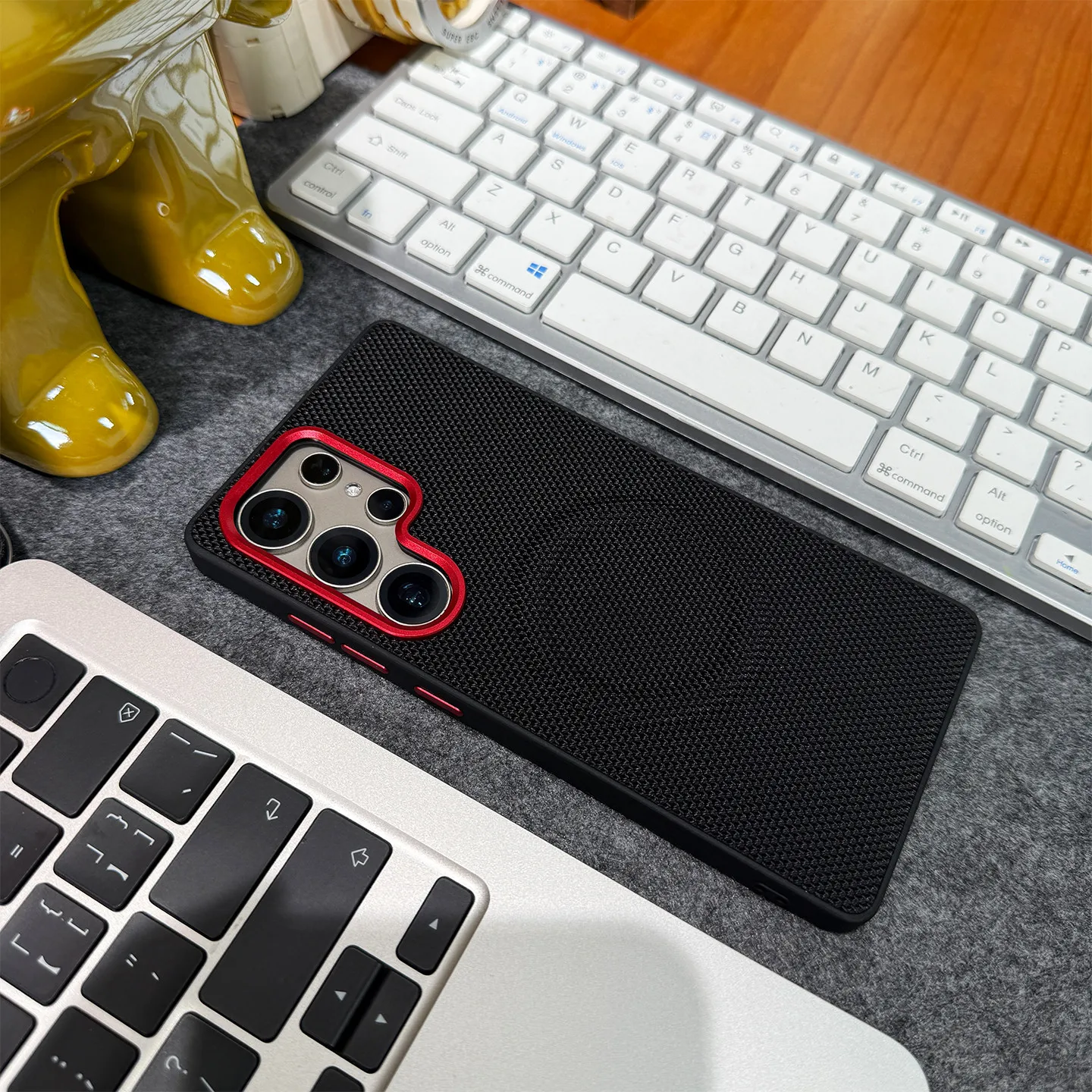 Magnetic Nylon Woven Matte Leather Shockproof Phone Case
