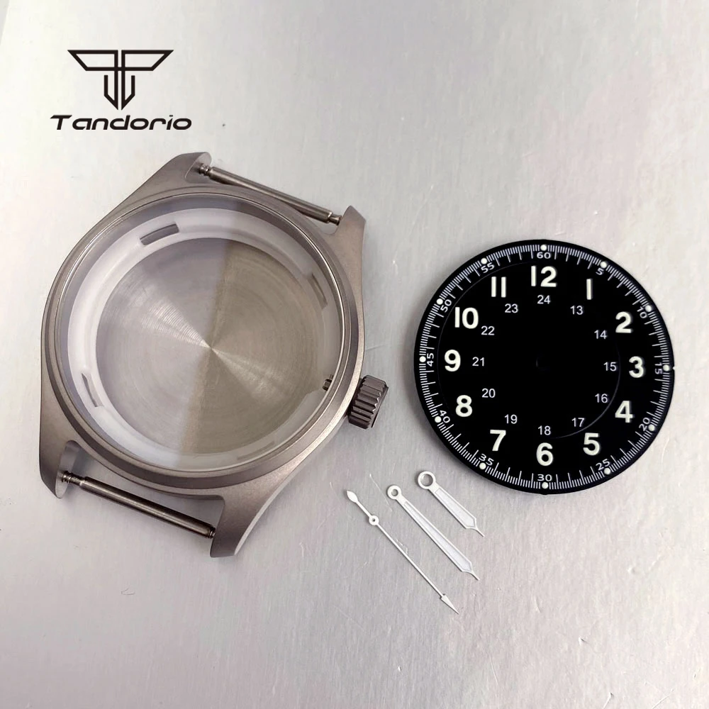 Titanium Pilot Watch Case, Dial, and Hands Set Accessories, 39mm