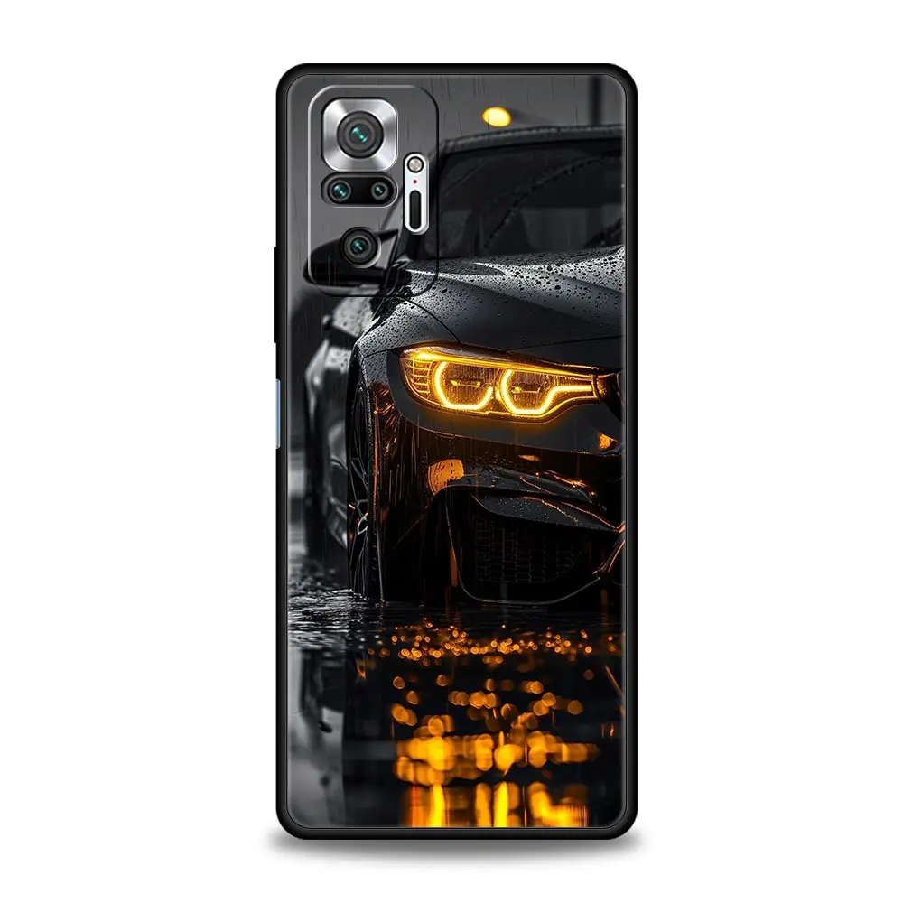 Sleek Black and White Car Design Soft Phone Case