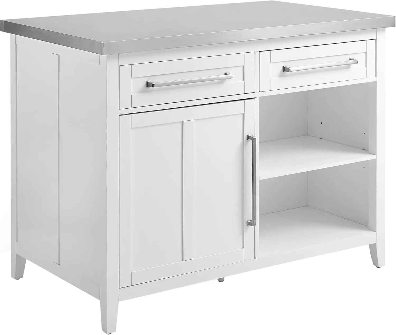 

Кухонный остров из нержавеющей стали Crosley Furniture Silvia, белый цвет