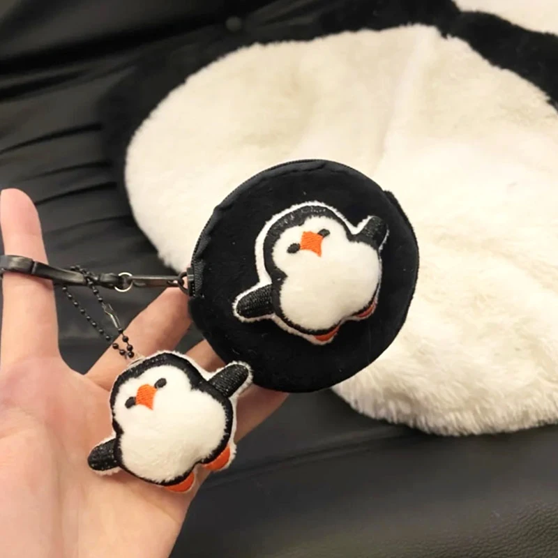 Penguin Plush Pendant Coin Purse Keychain Little Penguin Wallet Storage Bag Lipstick Card Bag Earphone Pendant Decor Gifts