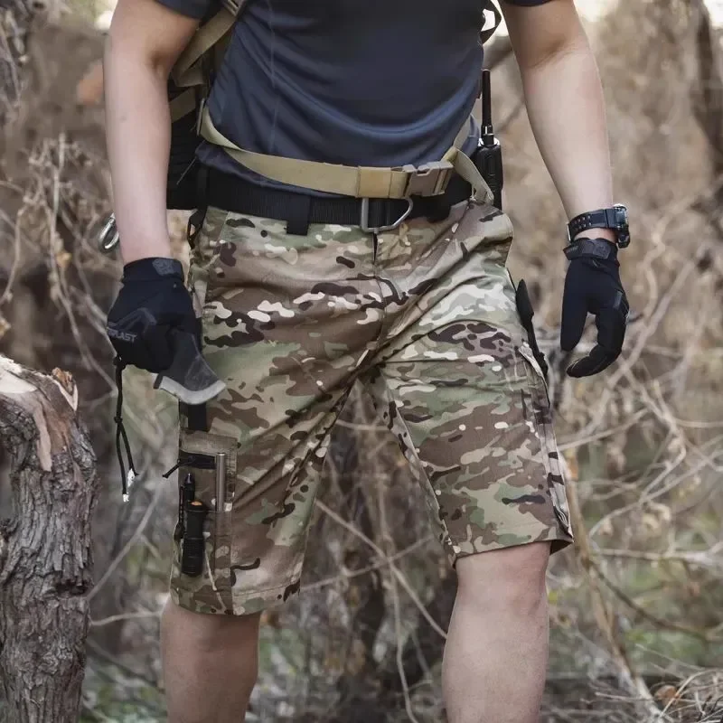 Camouflage Cargo Shorts Mens Summer Quick Drying Multiple Pockets Hunting Pants Outdoor Hiking Fishing Thin Shorts Male Jogger 5