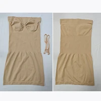 Tight Seamless Strapless Shapewear Dress Tube Bodycon Under Dress Corset Body Shaper Dress Slim Waist Full Tummy Control Slip 6