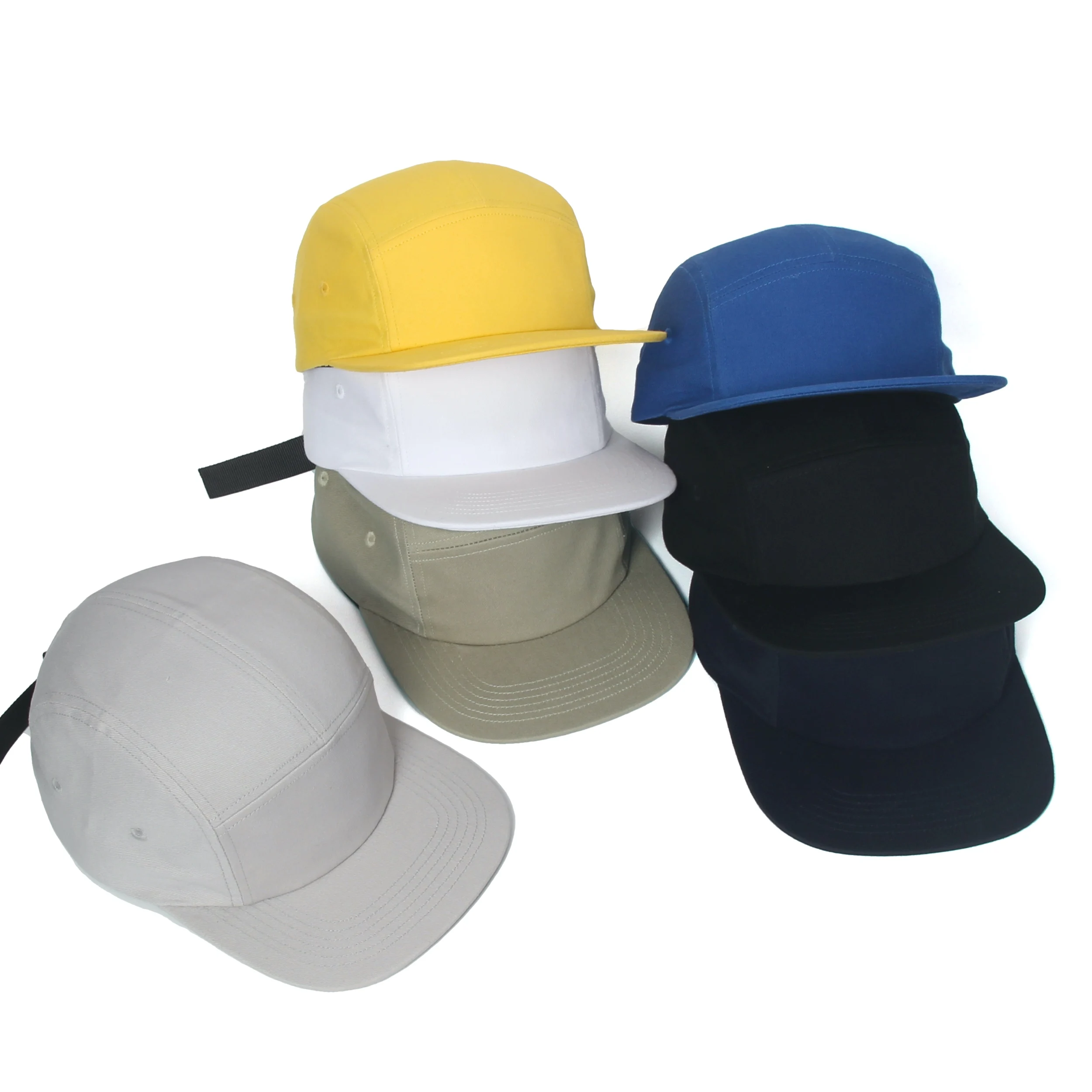 New 5 Panels Cap Flat Bill Running Hat Cotton Blank Camping Hats Low Crown Classic Adjustable for Men Women 2