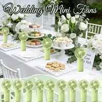 12-24 mini-ventilateurs de mariage portables en gros pour invités, ventilateurs à piles avec carte, cadeaux pour fêtes de mariage et événements extérieurs 4