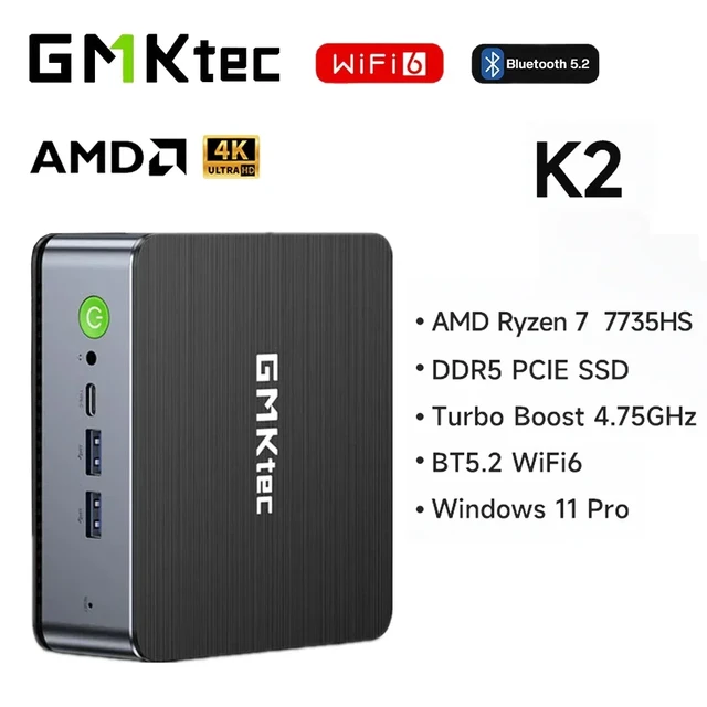 4K UHD GAME Mini PC AMD Ryzen 7 7735HS 32GB DDR5 512GB SSD Windows