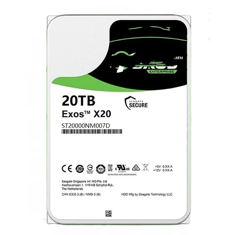 씨게이트 ST20000NM007D 용, SATA 인터페이스, 헬륨 기계식 하드 디스크, 20TB