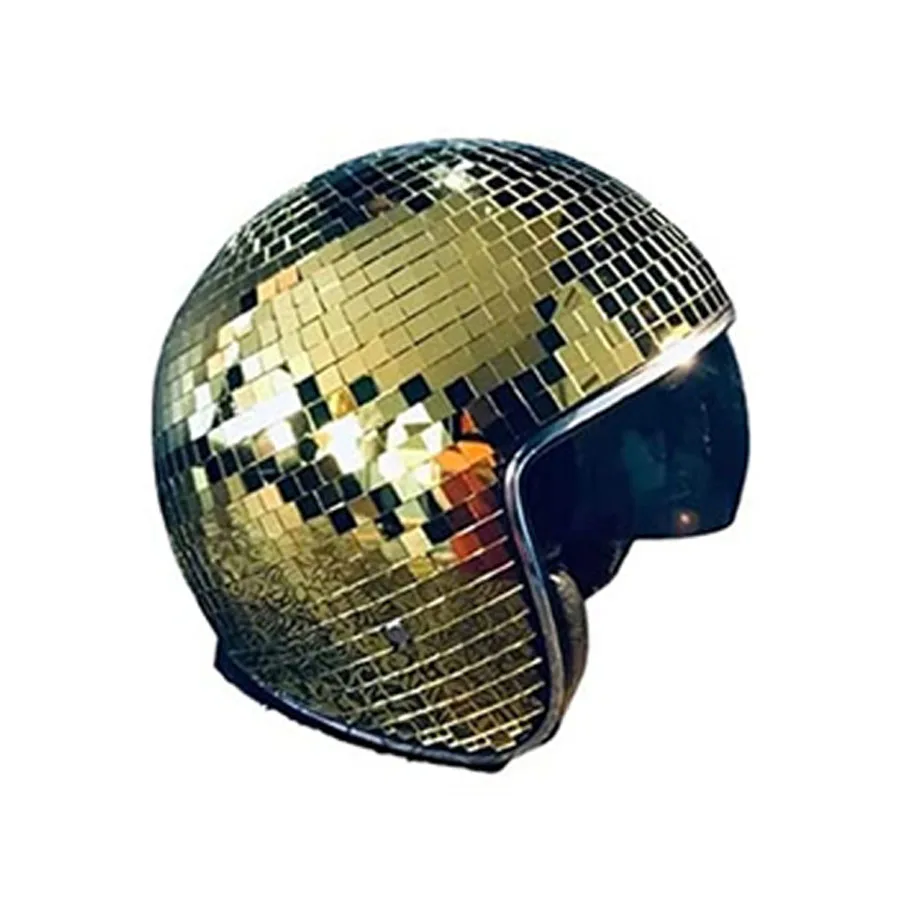 2023 Neue heiße Discokugel Helm Party Dekoration Disco Kugel Helm Glitzer  Glas mit einziehbarem Visier Disco Ball Cowboyhut Neuheit Geschenke Home  Art De