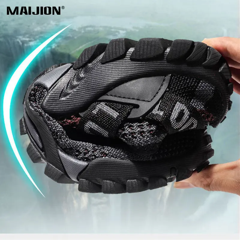 Men Quick-Dry Trekking Upstream Wading Shoes Non-slip Wear-resistant Aqua Shoes Water Outdoor Beach Water Sports Sneakers