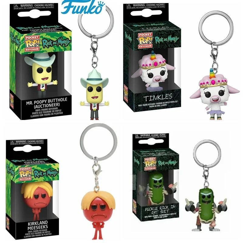 thumbnail image 2 of Funko Pop NUEVO Et Morty TINKLES MR. POOPY Llaveros Figura de vinilo Llavero Krombopulos Pickle Rick Pocket Pop Llavero de juguete, 2 of 5